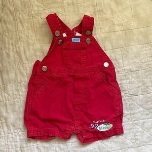 Cherokee Bright Red Kids Overalls